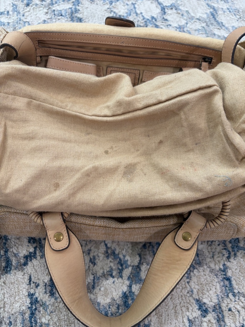 Cole Haan Woven Macramé Beige Shoulder Bag with Rope Detail - Picture 3 of 9
